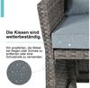 Sunsitt Gartenbank 2-tlg Outdoor Rattan Gartenbank (Terrasse Loveseat mit Couchtisch, mit integriertem Staufach), grauem Rattan und grauen Kissen Bild 4