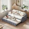 Gdood Polsterbett Tagesbett Daybett Ausziehbett (1-tlg), Schlafsofa, Mit Unterbett, zwei 90x200 cm, Lattenrost, Samt Bild 4