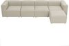 Sofa 4-Sitzer mit Hocker rechts Kattrina Flachgewebe creme Bild 2