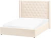 Bett mit Stauraum LUBBON 140 x 200 cm Samtstoff Cremeweiß Bild 5