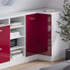 Eck-Küchenschrank für Dachschrägen R-Line Rot Hochglanz 75.6 cm mit 1 Tür, Schrankkorpus 60 cm Tiefe Vicco Bild 4