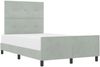vidaXL Boxspringbett mit Kopfteil Hellgrau 120 x 200 cm Samt 3344933 Bild 2