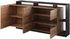 Vente-unique 'IDESIA' Sideboard mit 3 Türen, 3 Ablagen & LED-Beleuchtung, Holzspanplatte anthrazit / naturfarben, 200 x 43,6 x 92,8 cm Bild 5