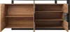 Vente-unique 'IDESIA' Sideboard mit 3 Türen, 3 Ablagen & LED-Beleuchtung, Holzspanplatte anthrazit / naturfarben, 200 x 43,6 x 92,8 cm Bild 3