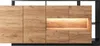 Vente-unique 'IDESIA' Sideboard mit 3 Türen, 3 Ablagen & LED-Beleuchtung, Holzspanplatte anthrazit / naturfarben, 200 x 43,6 x 92,8 cm Bild 2