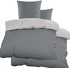 KH-Haushaltshandel Wendebettwäsche 4-tlg. Microfaser Wende Bettwäsche grau/silber uni/einfarbig, Microfaser, 4 teilig, 135x200+80x80 oder 155x220+80x80cm Bild 5