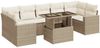 vidaXL 8-tlg. Garten-Sofagarnitur mit Kissen Beige Poly Rattan 3326279 Bild 2
