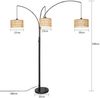LMaxhome LED Stehlampe Boho Stehleuchte Rattan Drehknopfschalter Steh-Ecklampe 180CM, Doppelter Lampenschirm, LED fest integriert, Warmweißes Licht, mit 3 LED-Glühbirne Vintage Leselampe für Büro Schlafzimmer Wohnzimmer Bild 4