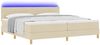 vidaXL LED Boxspringbett mit LED-Lichtleisten Creme 200 x 200 cm Stoff 3342392 Bild 3