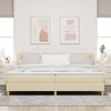 vidaXL LED Boxspringbett mit LED-Lichtleisten Creme 200 x 200 cm Stoff 3342392 Bild 4