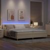 vidaXL LED Boxspringbett mit LED-Lichtleisten Creme 200 x 200 cm Stoff 3342392 Bild 5