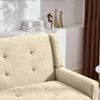 LVHOM 2-Sitzer Sofa aus Leinenstoff mit Knopfsteppung, Loveseat mit hochdichter Schaumstoffpolsterung und Massivholzbeinen, Stoffsofa für Wohnzimmer & Büro, bis 260kg, Beige Bild 3