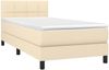 vidaXL Boxspringbett mit Matratze & LED Creme 100x200 cm Stoff 3133138 Bild 3
