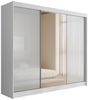 ALTDECOR Schiebetürenschrank VESLI (Kleiderschrank Garderobenschrank mit viel Stauraum Moderner Schrank) Spiegel Spiegeltüren Vielseitiger Schwebetürenschrank LED Beleuchtung Bild 1