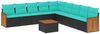 vidaXL 10-teiliges Gartensofa-Set mit Kissen, schwarzes Polyrattan 3227744 Bild 2