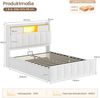 MSMASK Polsterbett mit LED-Beleuchtung & Ladestation, Stauraumbett mit Hydraulik (1-tlg, Ohne Matratze), Multifunktionales Kopfteil, Bettgestell 140x200 cm Bild 2