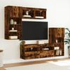 5-tlg. Wohnwand Schrankwand mit LED-Beleuchtung Räuchereiche Holzwerkstoff Bild 3
