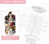 Refined Living Organizer 360° Drehbarer Make-up-Organizer, Schminktisch-Organizer (verstellbarer und multifunktionaler Schminktisch-Organizer, Skincare-Organizer, Badezimmer-Aufbewahrung, Make-up-Regal, Kosmetikständer, mit Slot-Top, 1 St, transparente... Bild 3