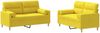 vidaXL 2-tlg. Sofagarnitur mit Kissen Hellgelb Stoff 3201589 Bild 2