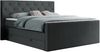 Boxspringbett KING VELEN, Doppelbett mit Multipocket-Matratze, Polsterbett mit Kopfstütze - 140x200 - Dunkelgrau Stoff - H3 Bild 3