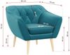 Sofa, Skandinavischer Stil, Holzbeine - PIRS - 1 Sitzer - Blau -Velours Bild 3