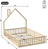 Bett Hausbett 140x200 cm mit Schornstein-Design, Sicherheitsgittern, ohne Matratze Bild 5