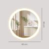 SONGMICS Runder Badspiegel, LED Wandspiegel, Badezimmerspiegel einstellbarer Helligkeit, für Schlafzimmer, 61 cm, weiß Bild 5