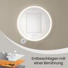 SONGMICS Runder Badspiegel, LED Wandspiegel, Badezimmerspiegel einstellbarer Helligkeit, für Schlafzimmer, 61 cm, weiß Bild 4