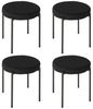 HOMCOM Esszimmerstuhl 4er-Set Esszimmerhocker Stapelbar Thekenhocker (Rundhocker, 4 St), für Küche Esszimmer Samt Schwarz 41,5 x 41,5 x 46 cm Bild 4