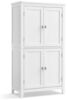Vasagle Badezimmerschrank mit verstellbaren Ablagen, MDF, 110 x 30 x 60 cm, Weiß Bild 2