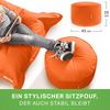 Green Bean® Sitzsack-Hocker 45x25cm mit EPS-Perlen Füllung - Sitz-Pouf für Sitzsäcke - Sitzhocker für Kinder und Erwachsene - Orange Bild 4