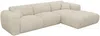 Vente-unique - POGNI Sofa SamtStoff Beige - B 165 cm x H 73 cm x L 280 cm Bild 4
