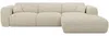 Vente-unique - POGNI Sofa SamtStoff Beige - B 165 cm x H 73 cm x L 280 cm Bild 3