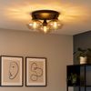 LED Deckenleuchte, Metall schwarz, Glas amberfarben, D 39 cm Bild 4