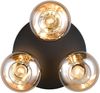 LED Deckenleuchte, Metall schwarz, Glas amberfarben, D 39 cm Bild 5