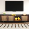 TV-Schrank 200x35x53 cm mit LED-Lichtleiste und gehärteter Glastür – modernes Design Bild 4