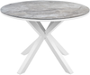 Gartentisch Set MALETTO TAVIANO Metall Marmor Optik 120x120x75 cm Grau Bild 4