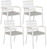 Gartentisch Set MALETTO TAVIANO Metall Marmor Optik 120x120x75 cm Grau Bild 5
