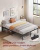 VASAGLE Doppelbettgestell, Bett, 140 x 200 cm, Metallbett, Bettrahmen, Unterbettaufbewahrung, modern, Gästebett, einfacher Aufbau, tintenschwarz RMBDE134B01 Bild 2