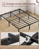 VASAGLE Doppelbettgestell, Bett, 140 x 200 cm, Metallbett, Bettrahmen, Unterbettaufbewahrung, modern, Gästebett, einfacher Aufbau, tintenschwarz RMBDE134B01 Bild 3