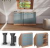 Küchenschrank für Dachschrägen R-Line Blau-Grau 80 cm mit 2 Türen Vicco Bild 5