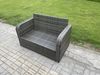 Fimous Rattan Gartenmöbel Set im Balkon Garten Sofa Set mit Rechteckiger Couchtisch 2 kleine Fußhockern Bild 5