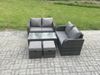 Fimous Rattan Gartenmöbel Set im Balkon Garten Sofa Set mit Rechteckiger Couchtisch 2 kleine Fußhockern Bild 2