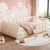 Celya Polsterbett Gepolstertes Kinder-Bodenbett, Samtbezug (Ohne Matratze, komplett geschlossenes Design, abgerundete Ecken), geeignet für Kinder-, Kleinkind- und Jugendzimmer Bild 3