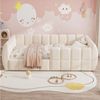 Celya Polsterbett Gepolstertes Kinder-Bodenbett, Samtbezug (Ohne Matratze, komplett geschlossenes Design, abgerundete Ecken), geeignet für Kinder-, Kleinkind- und Jugendzimmer Bild 4