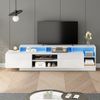 Merax 190cm TV-Schrank für TV-Geräte bis 70 Zoll, offener Stauraum mit LED-Anzeigen, geeignet für Schlaf- und Wohnzimmerschrank, lowboard mit Hochglanzdesign, Standfernsehschrank Bild 3