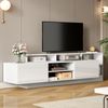 Merax 190cm TV-Schrank für TV-Geräte bis 70 Zoll, offener Stauraum mit LED-Anzeigen, geeignet für Schlaf- und Wohnzimmerschrank, lowboard mit Hochglanzdesign, Standfernsehschrank Bild 2