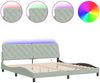 vidaXL Bettgestell mit LED ohne Matratze Hellgrau 200x200 cm Samt 3213873 Bild 2