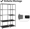 Brixy Kleiderschrank - Garderobenschrank - Kleiderschrank - Faltbar - Stoff Faltschrank - Campingschrank - 88 x 45 x 168 cm - Schwarz Bild 5
