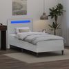 vidaXL Bettrahmen mit LED-Lichtleisten Weiß 90x200 cm Kunstleder 3414987 Bild 4